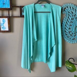 MIRROR IMAGE Scarf Vest Aqua- L